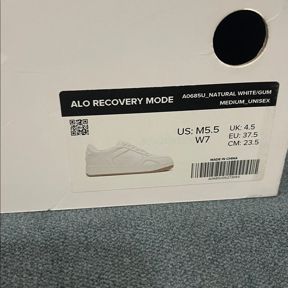 Alo Recovery Mode Casual Cushioned Lace Up Shoes Sneakers Natural White Gum 7
